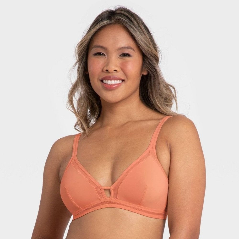 All.You. LIVELY Women's Tri Bralette Orange Size Medium